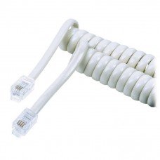 Καλώδιο Ακουστικού Τηλεφώνου Σπιράλ 2m Λευκό 17-0220